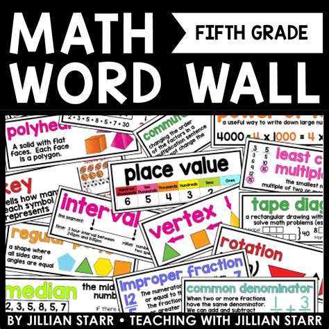 Math Word Wall (Grade 5) - Teaching with Jillian Starr