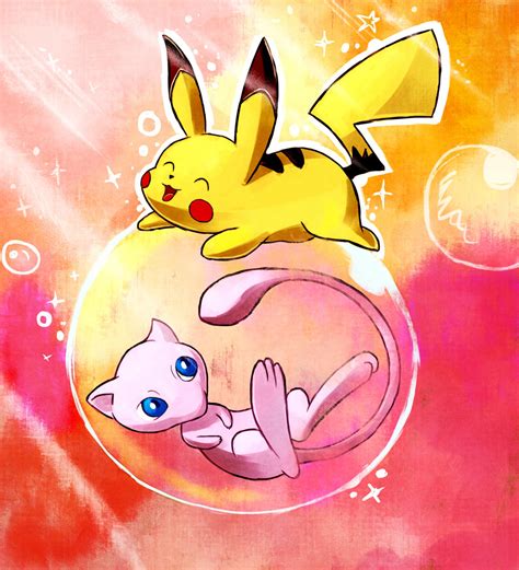 Mew and Pikachu by LazyAmphy on DeviantArt