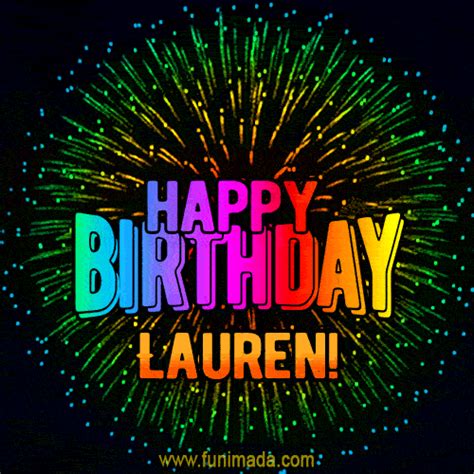 New Bursting with Colors Happy Birthday Lauren GIF and Video with Music ...