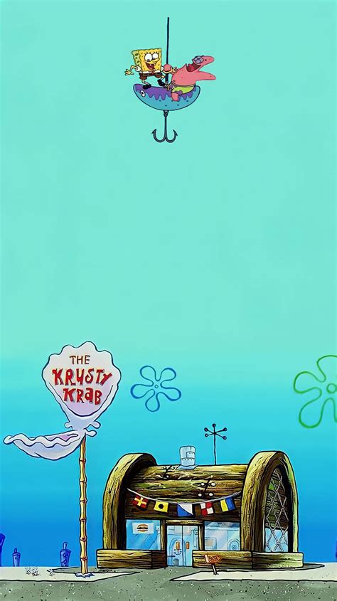 Download SpongeBob And Patrick Middle Punch Hole Wallpaper | Wallpapers.com