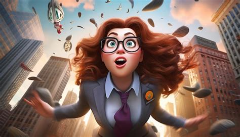 Premium AI Image | creative business animation pixar style funny theme
