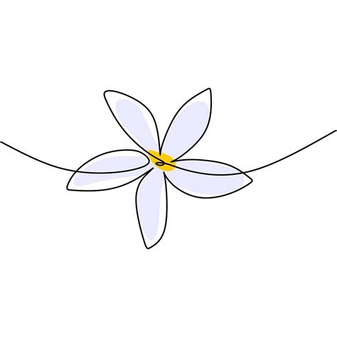 Beautiful flower in minimal line style. Continuous single line drawing of flower hand-drawn ...