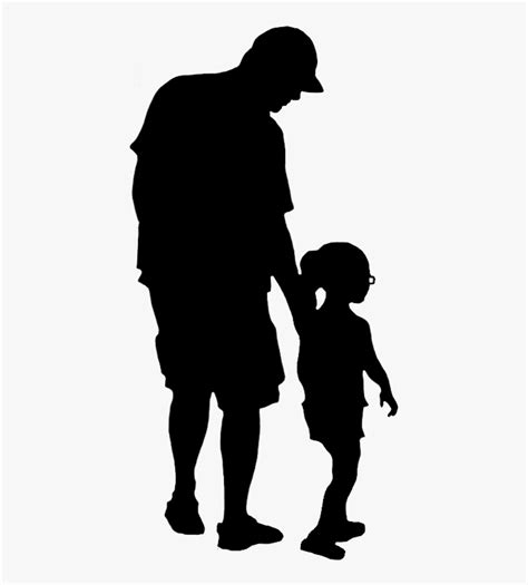 Silhouette Of Father And Child - Walking People Silhouette Png, Transparent Png , Transparent ...