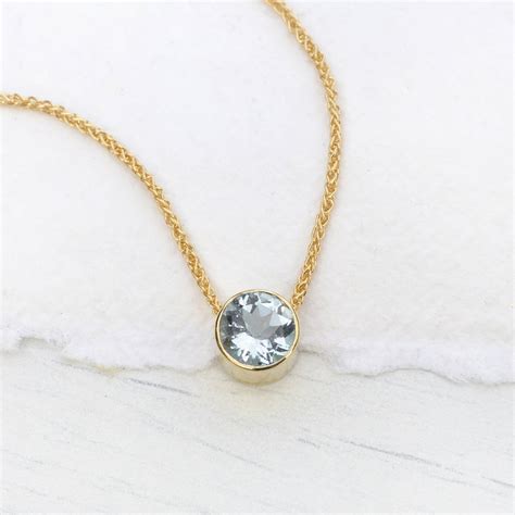 aquamarine necklace in 18ct gold, march birthstone by lilia nash jewellery | notonthehighstreet.com