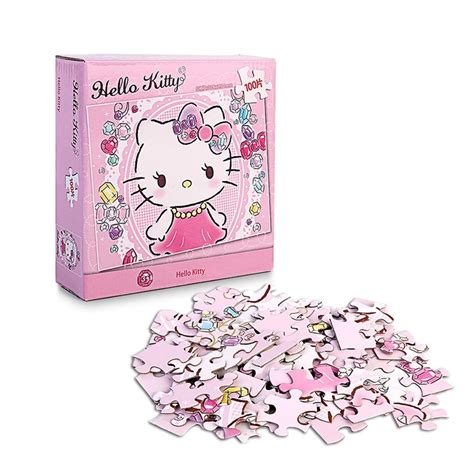 Amazon.com: 100 Piece Hello Kitty Puzzles – Cute Hello Kitty Jigsaw Puzzle fashion gem Toys For ...