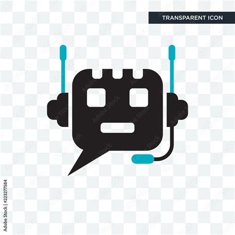 Chat bot vector icon isolated on transparent background, Chat bot logo design Stock Vector ...