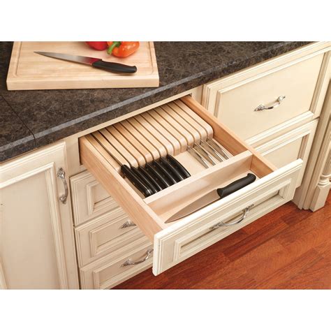 Rev-A-Shelf 4WKB-1 / Knife Block Drawer Insert-Wood in 2021 | Kitchen cabinet accessories ...