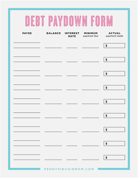 Free Printable Debt Snowball Worksheet - Lexia's Blog