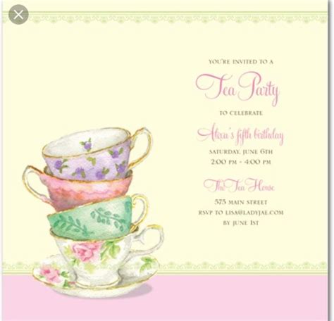 Pin by Jo Black on Dads 80th | Tea party invitations, Tea party birthday, Tea party theme