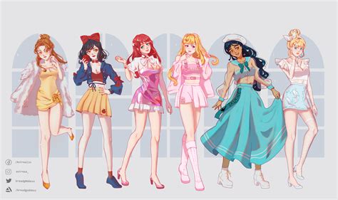 ArtStation - disney princesses x casual clothes