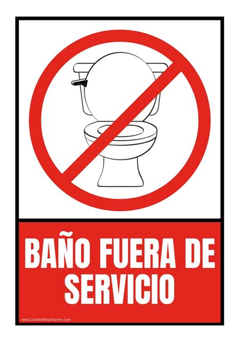 Cartel baño 🚽 fuera de servicio