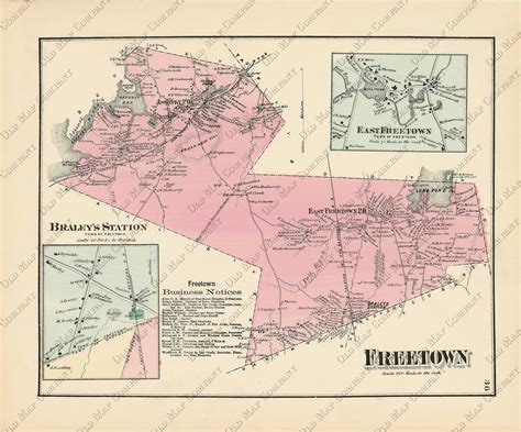 FREETOWN, Massachusetts 1871 Map - Replica or Genuine ORIGINAL