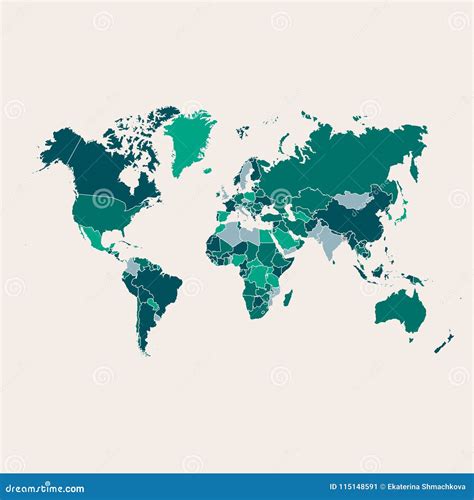 Vector World Map. stock illustration. Illustration of texture - 115148591