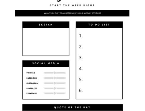 Monday Motivation Worksheet: Plan Your Week With a Positive Twist