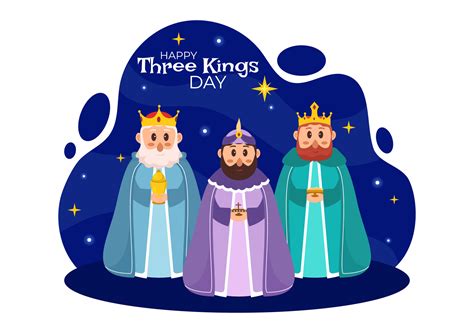 Happy Three Kings Day Vector Illustration to Faith on the Divinity of ...