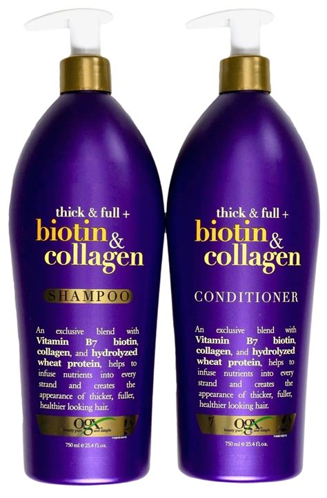 OGX Biotin & Collagen Shampoo or Conditioner Thick & Full Sulfate-Free, 750 mL | eBay