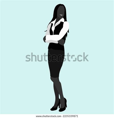 Silhouette Beautiful Girl Office Worker Business Stock Vector (Royalty Free) 2235339871 ...