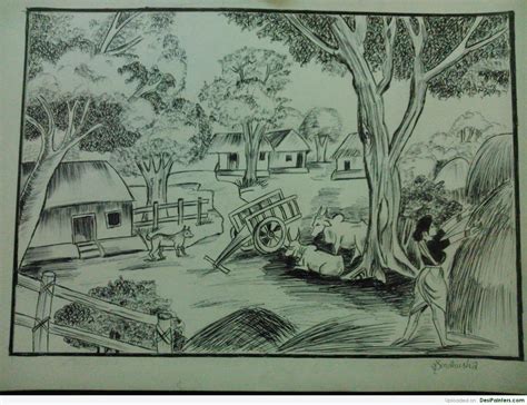 Indian Village Sketch at PaintingValley.com | Explore collection of Indian Village Sketch