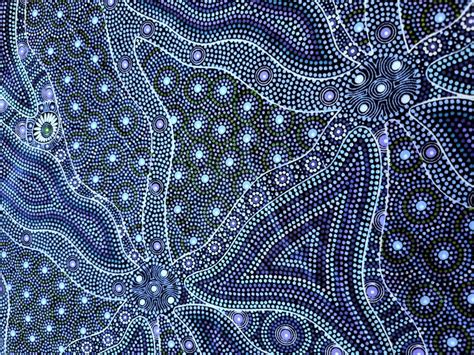 Bush Tomato & Waterhole Blue - Aboriginal Fabric Gallery