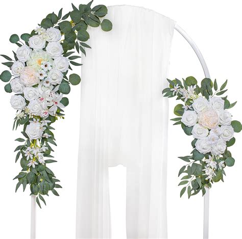 Amazon.com: Lisuun Wedding Arch Flowers, Artificial Flowers for ...