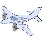 Contour illustration of an aircraft | Free SVG