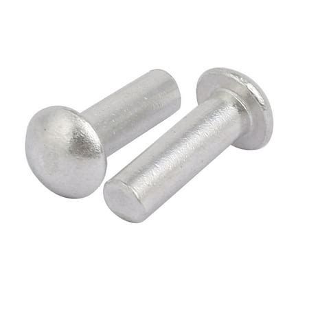 100pcs M5 x 16mm Aluminum Half Round Head Solid Rivet Fastener Silver Tone | Walmart Canada