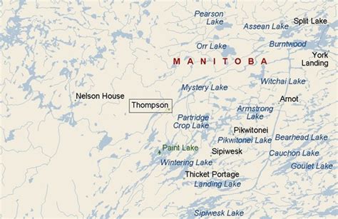 Thompson, Manitoba area map & More