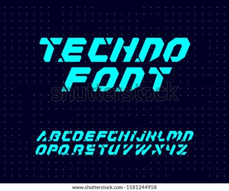 Techno Font Set Stock Vector (Royalty Free) 1181244958