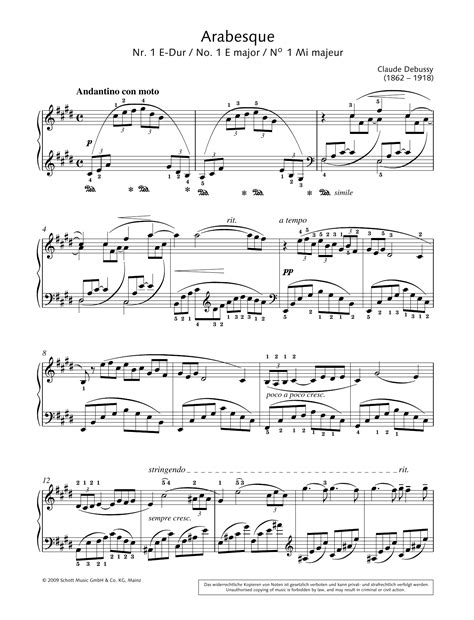 ARABESQUE NO 1 DEBUSSY SHEET MUSIC PDF