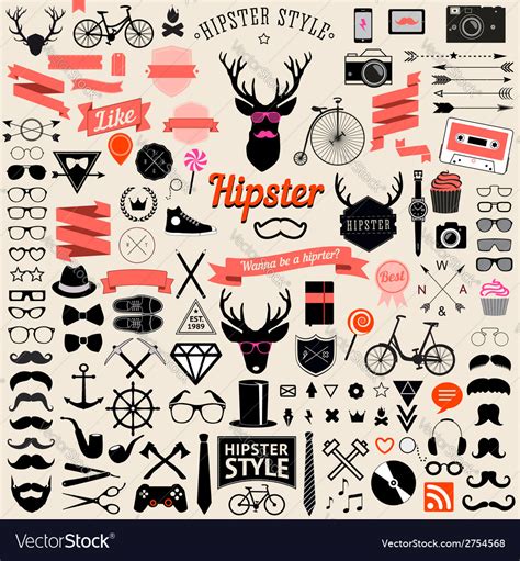 Vintage styled design hipster icons Royalty Free Vector