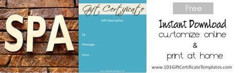 Free Massage gift certificate template | Spa gift certificate template