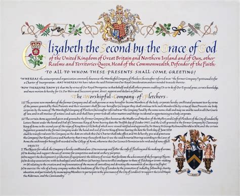 Worshipful Company of Fletchers - Royal Charter 2021