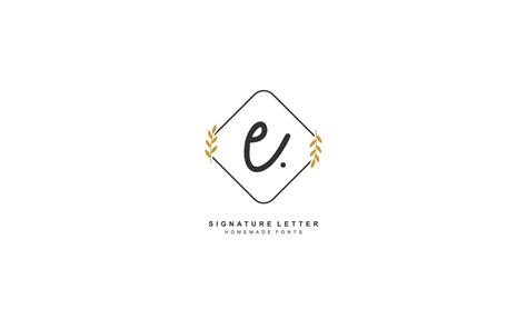 E Initial letter handwriting and signature logo. A concept with ...