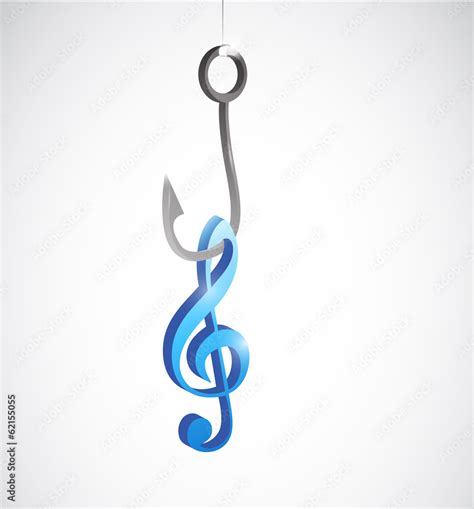 hook and music note illustration design Stock Illustration | Adobe Stock