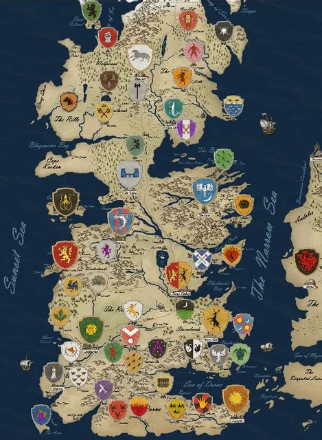 Game Of Thrones Map Poster