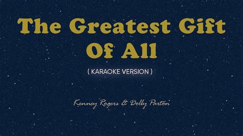 The Greatest Gift Of All (Karaoke by Songbook) - Kenny Rogers & Dolly ...