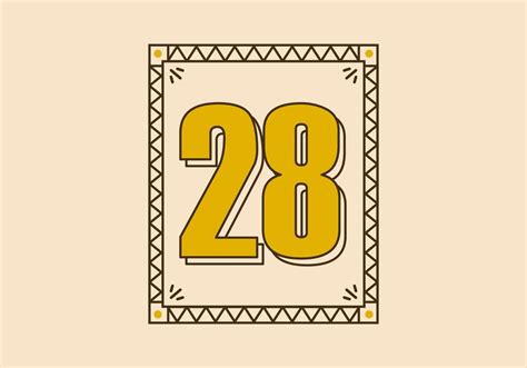 Vintage rectangle frame with number 28 on it 15321655 Vector Art at ...