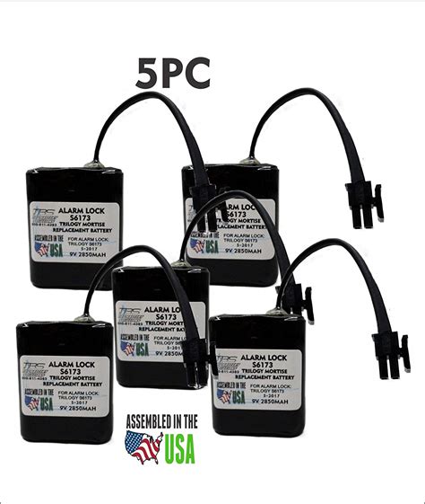 5PC Alarm Lock Trilogy S6173 Replacement Battery | Top Battery Solutions