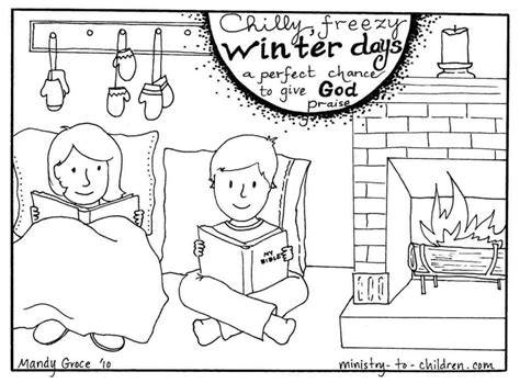 Winter Coloring Page “Give God Praise” — Ministry-To-Children.com