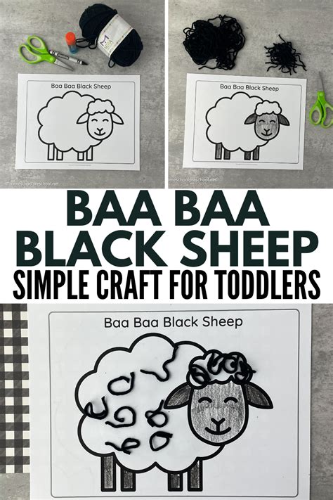 Baa Baa Black Sheep Craft for Toddlers