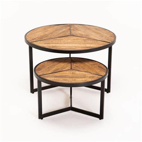 Decofurn | Vea Set Of 2 70/50cm Solid Wood Coffee Table | – Decofurn Furniture