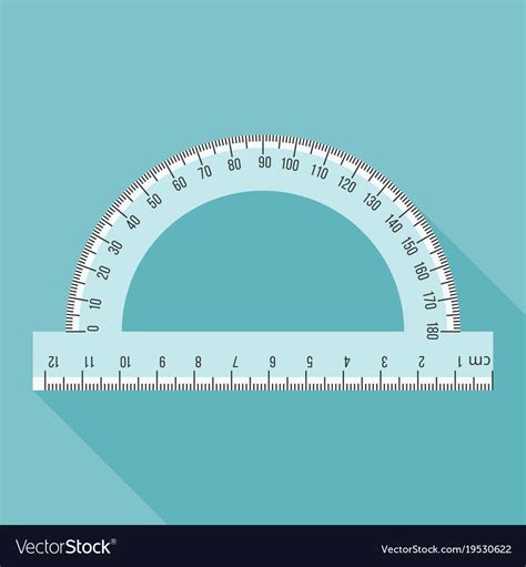 Semi circle ruler in real scale Royalty Free Vector Image