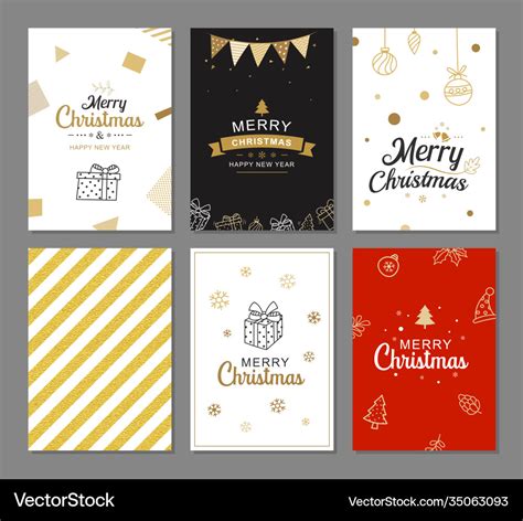 Merry christmas greeting cards with gold luxury Vector Image