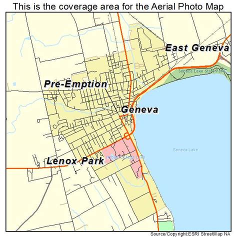 Aerial Photography Map of Geneva, NY New York