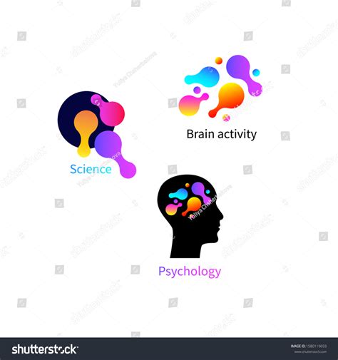 Psychology Logo Set Brain Activity Icons Stock Vector (Royalty Free ...