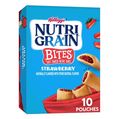 Nutri-Grain Bites Strawberry Chewy Mini Breakfast Bars, 13 oz, 10 Count - Walmart.com