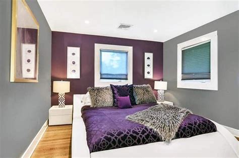 Colors That Match With Purple (Interior Decorating) | Grey wall color, Grey bedroom design ...