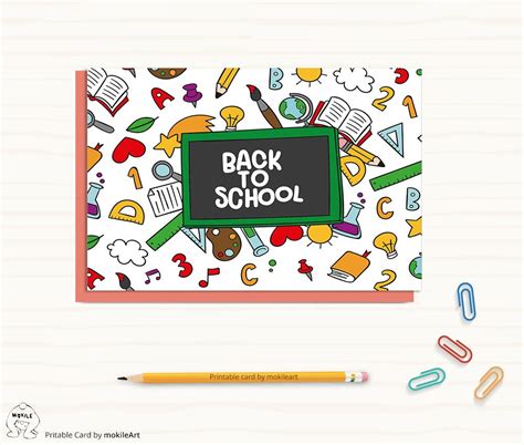 First Day of School Card-back to School Printable printable - Etsy