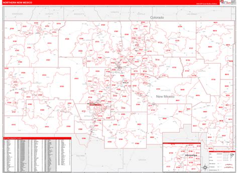 New Mexico Northern Wall Map Red Line Style by MarketMAPS - MapSales