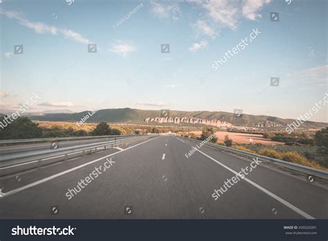 Paved Two Lane Road Crossing Mountains Stock Photo (Edit Now) 439320391